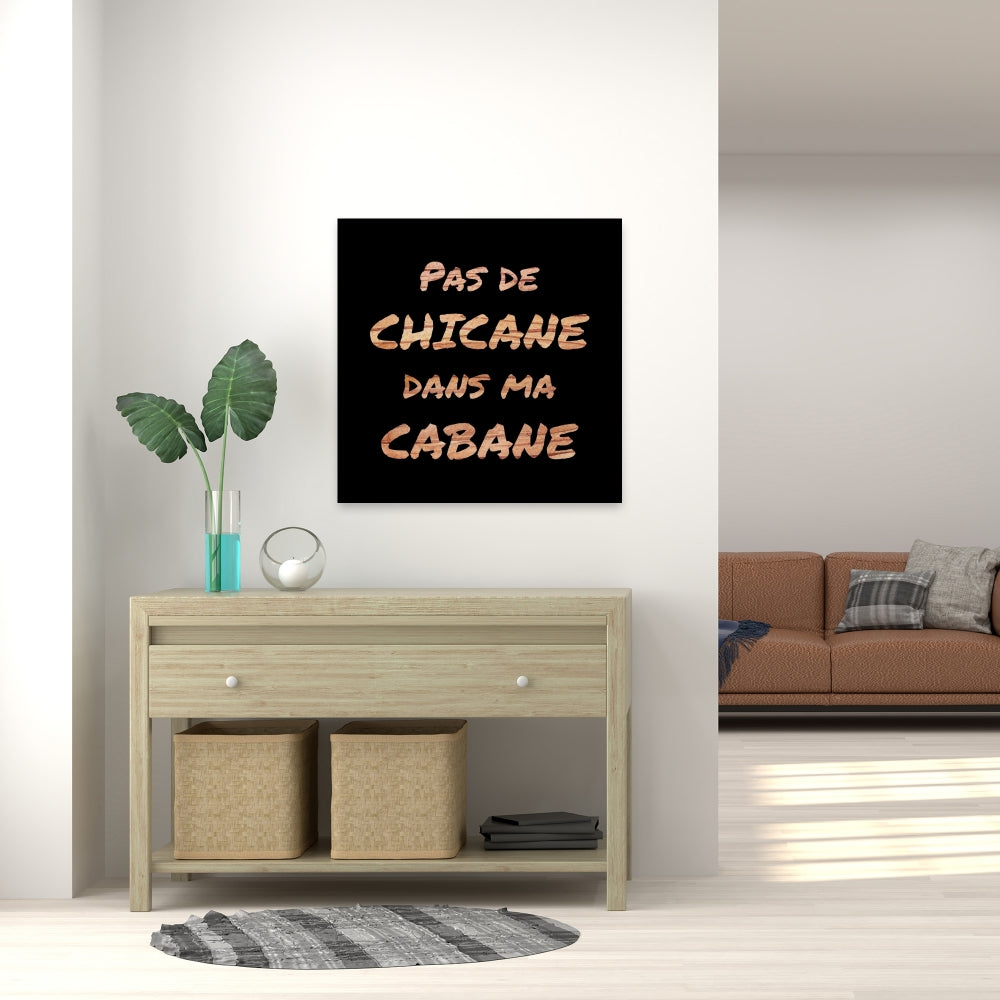 No Dispute in My House - Black Canvas | Brown Bedroom Decor