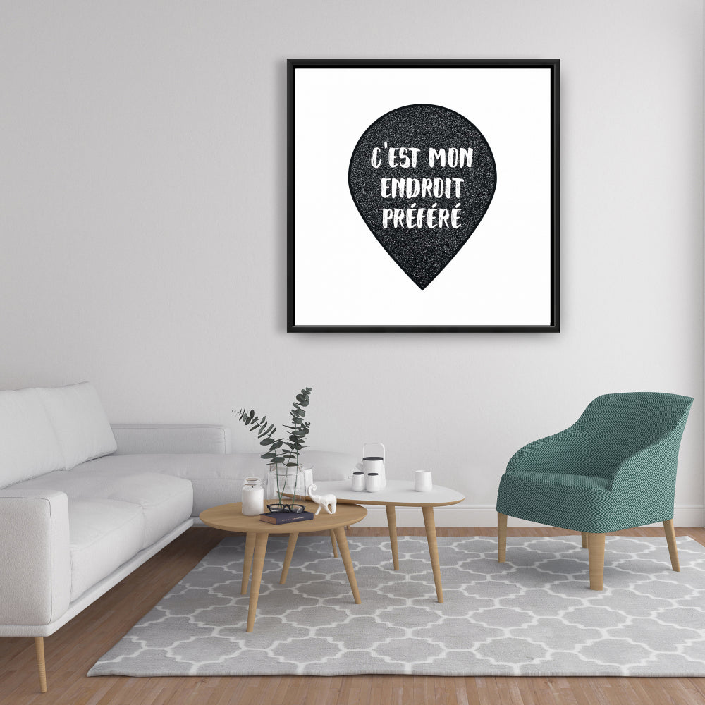 C'est mon endroit préféré - Décoration de chambre motivante sur toile