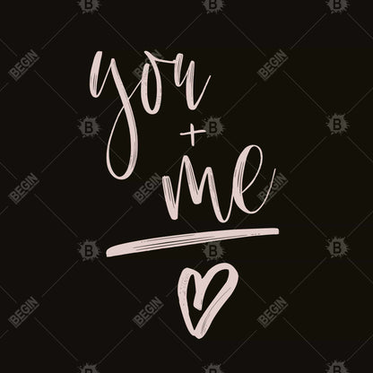 Black Bedroom Canvas - You + Me Motivational Home Decor Art