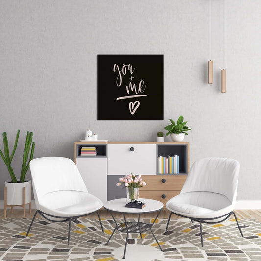 Black Bedroom Canvas - You + Me Motivational Home Decor Art