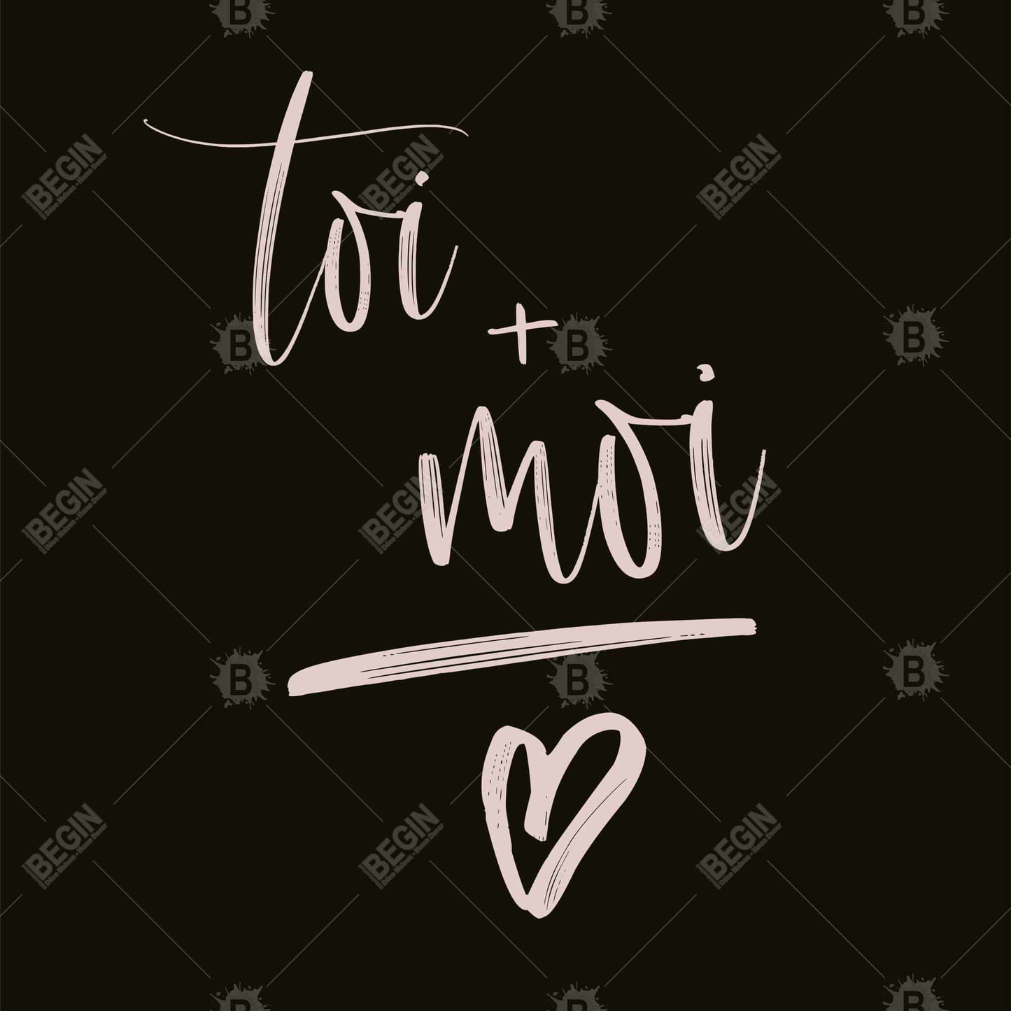 Toile de motivation « Toi et moi » pour chambre à coucher | Décoration avec citations noires