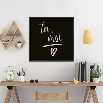 Toile de motivation « Toi et moi » pour chambre à coucher | Décoration avec citations noires