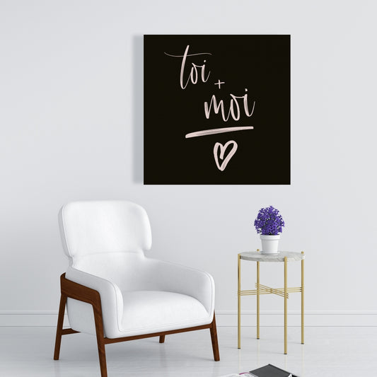 You + Me Canvas - Motivational Bedroom Décor | Black Wall Art