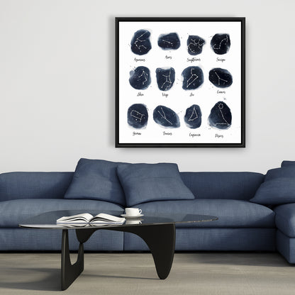 Toile Constellations et Signes du Zodiaque | Décoration intérieure spirituelle