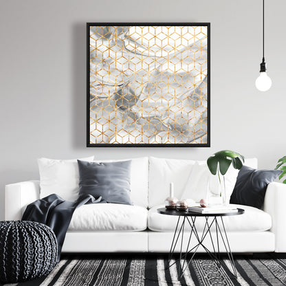 Modern Gray Framed Canvas - Symmetry | Home Decor Art