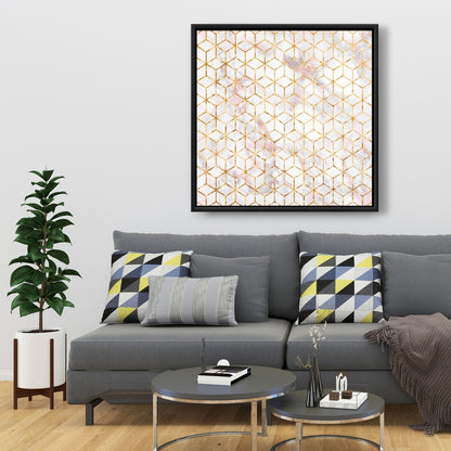 Symmetry Canvas - Shapes Gray Bedroom Framed Art Decor