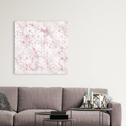 Symmetry White Canvas Pattern - Elegant Bedroom Wall Decor