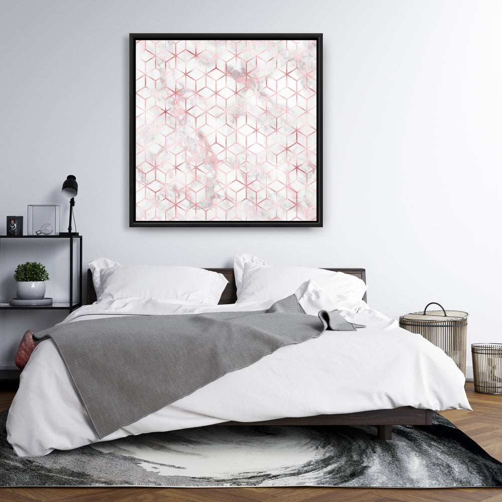 Symmetry Abstract White Bedroom Canvas | Home Decor Wall Art