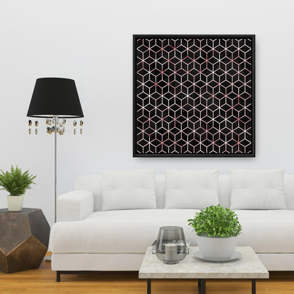 Symmetry Abstract Pattern Framed Canvas | Bedroom Home Decor