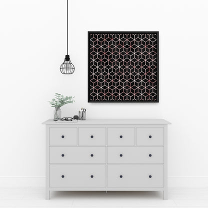 Symmetry Abstract Pattern Framed Canvas | Bedroom Home Decor