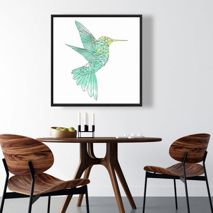 Toile géométrique Colibri | Décoration d'intérieur aux formes animales