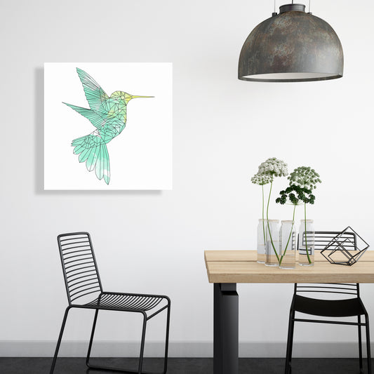 Geometric Hummingbird Canvas - Shapes Animals Home Decor