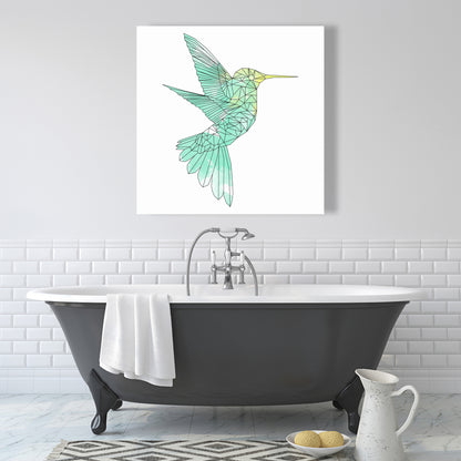 Geometric Hummingbird Canvas - Shapes Animals Home Decor