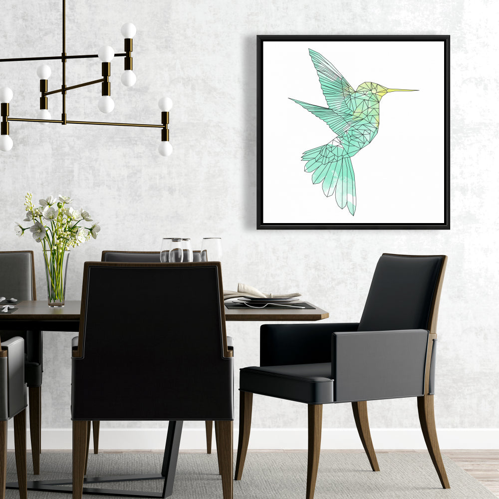 Toile géométrique Colibri | Décoration d'intérieur aux formes animales