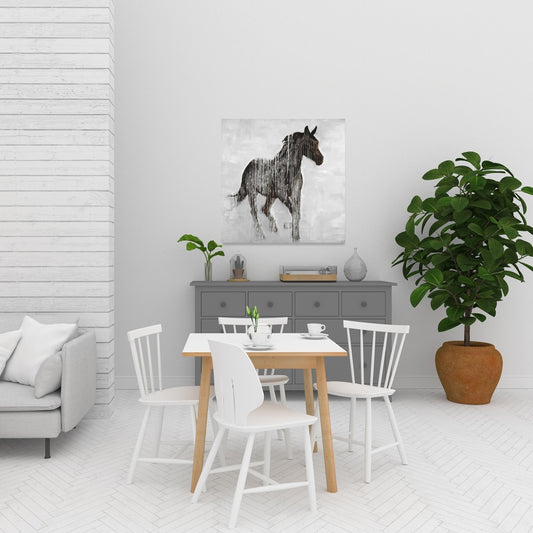 Industrial Brown Canvas - Abstract Brown Horse | Home Decor