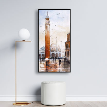 Illustrative Blue Cities Canvas | St Marks Square Venice Decor