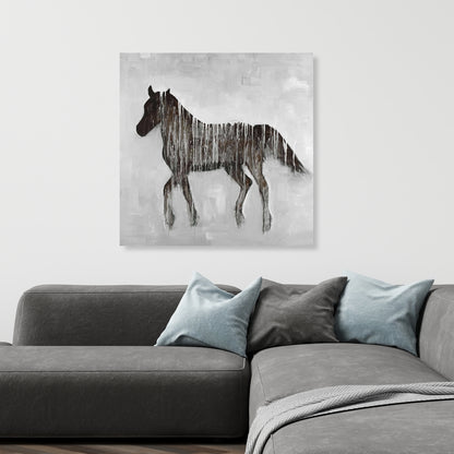 Gambading Abstract Horse Canvas - Brown Animal Bedroom Decor