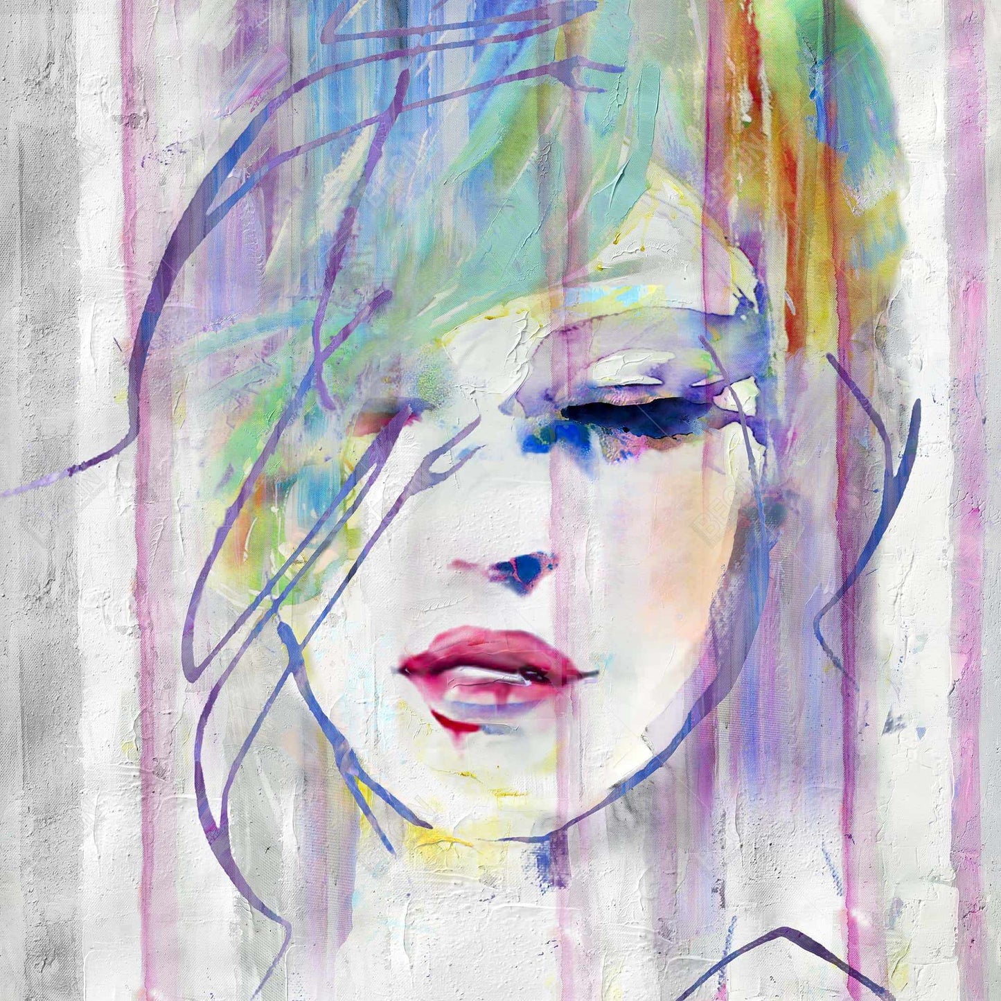 Abstract Beauty Gray Canvas - Home Decor Figurative Art