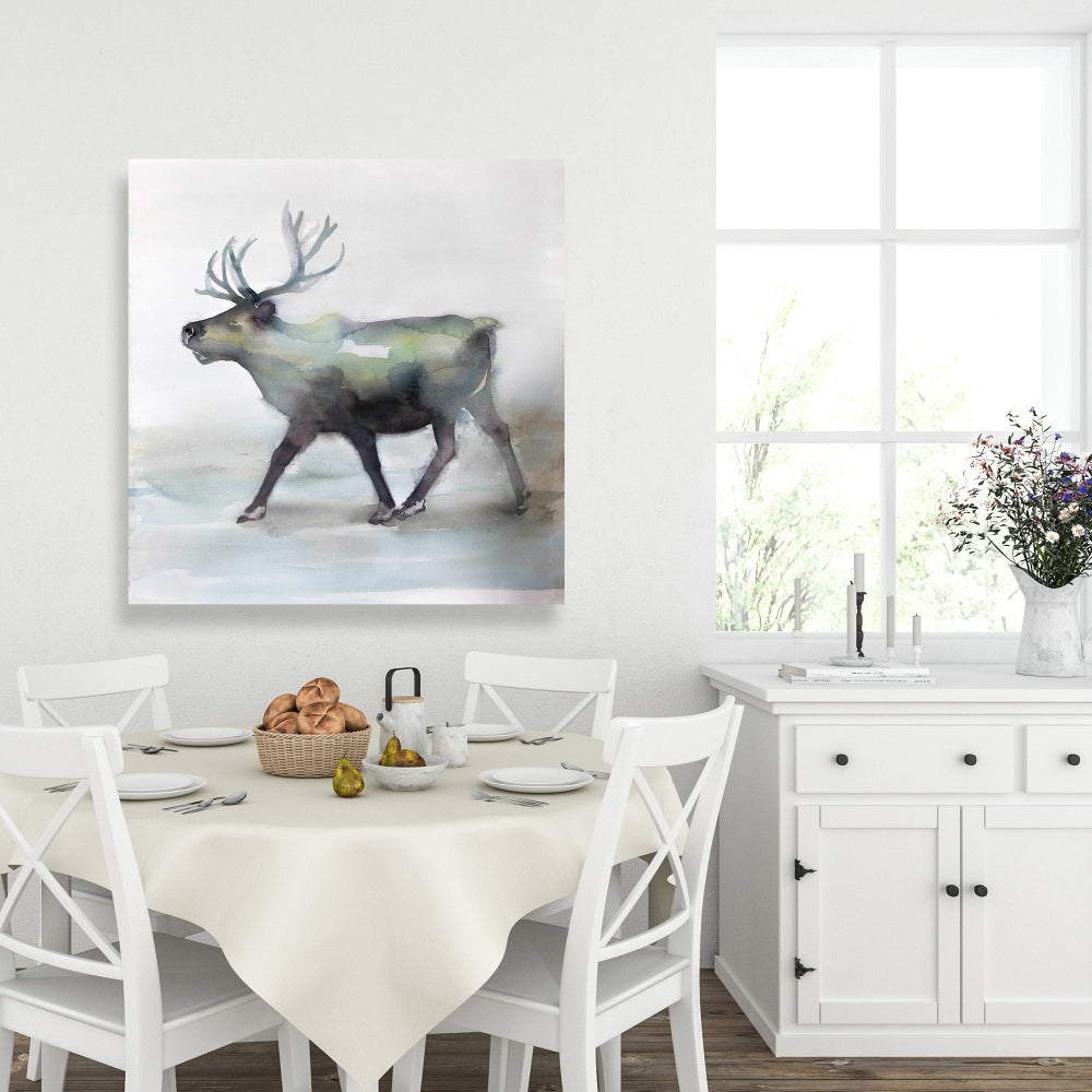 Rustic Caribou Canvas - Bedroom Wall Art | Home Decor