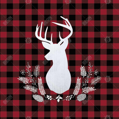 Décoration de cuisine encadrée à motif écossais de cerf rustique