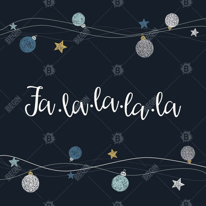 Toile vectorielle de boules de Noël – Art encadré bleu pour le salon
