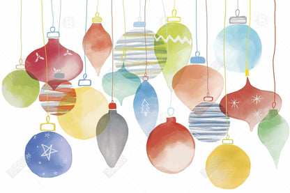 Toile Boules de Noël | Décoration murale encadrée bleue pour cuisine