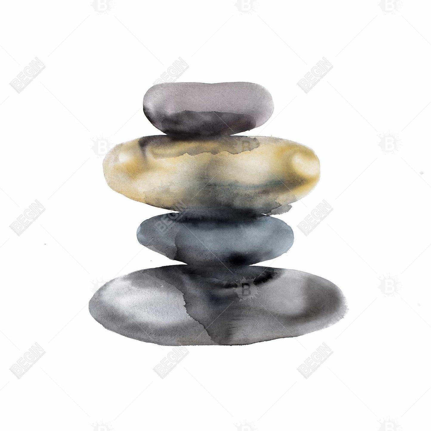 Hot Stones Framed Canvas - Still Life Bedroom Decor Art