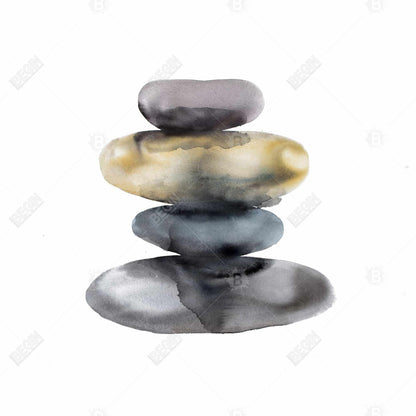 Hot Stones Framed Canvas - Still Life Bedroom Decor Art