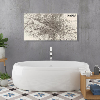 Paris Blue Sepia Beige Canvas | Home Decor Wall Art Prints