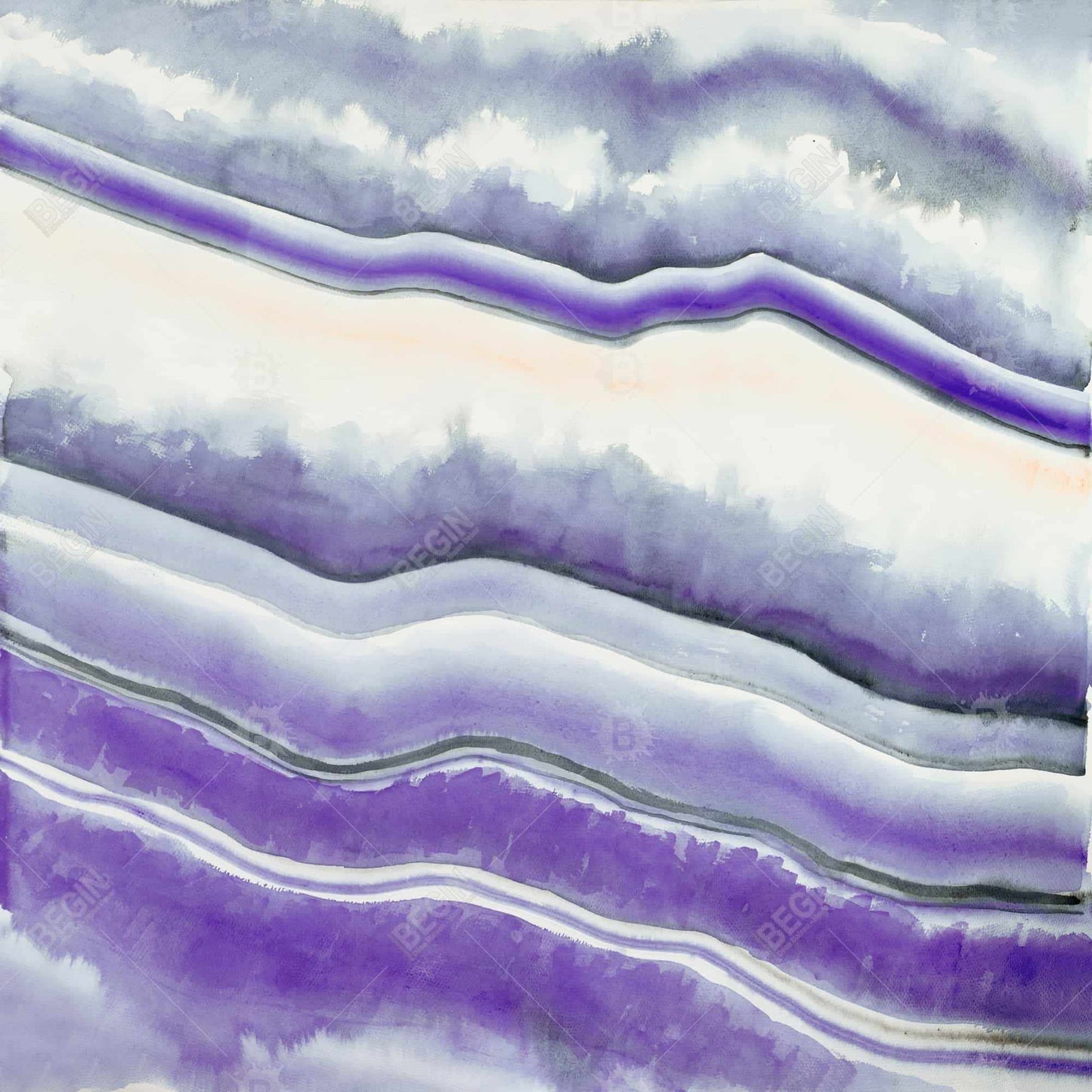 Toile encadrée Géode violette | Décoration de salon abstraite