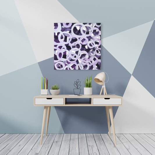 Abstract Purple Circles Canvas | Bedroom Wall Decor Art