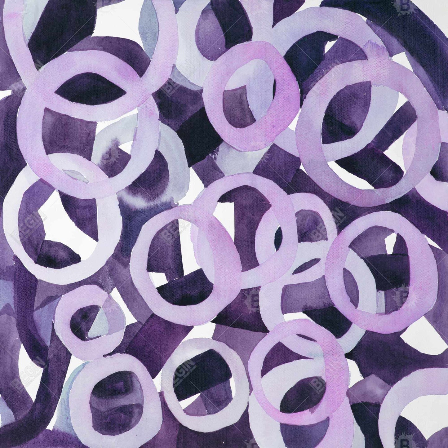 Abstract Purple Rings Canvas - Illustrative Bedroom Decor