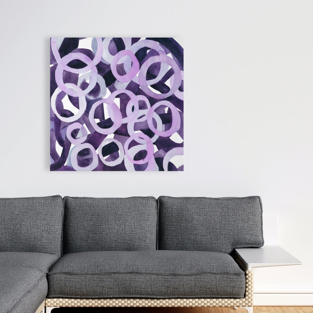 Abstract Purple Rings Canvas - Illustrative Bedroom Decor