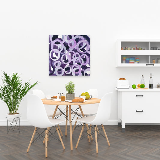 Abstract Purple Rings Canvas - Illustrative Bedroom Decor