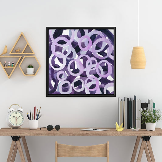 Anneaux violets abstraits | Toile encadrée pour décoration d'intérieur