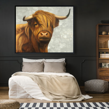 Toile de bovins des Highlands | Décoration rustique pour chambre à coucher