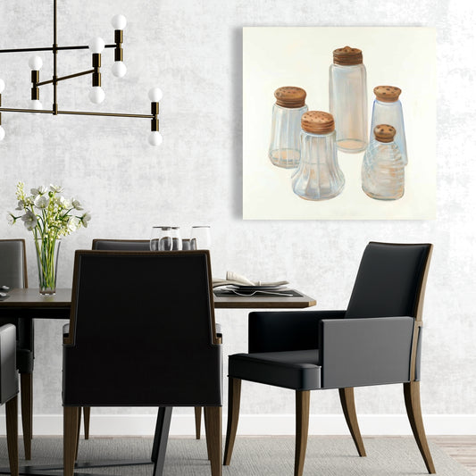Salière et poivrière vintage sur toile | Décoration de cuisine