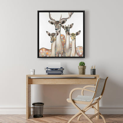 Toile « Groupe de cerfs abstraits » | Décoration murale romantique