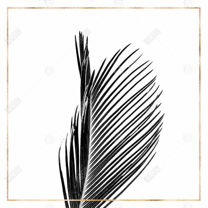 Areca Palm with Rose Line Canvas | White Floral Home Decor