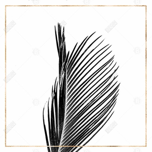 Toile « Areca Palm » avec lignes dorées | Cadre gris | Décoration d'intérieur