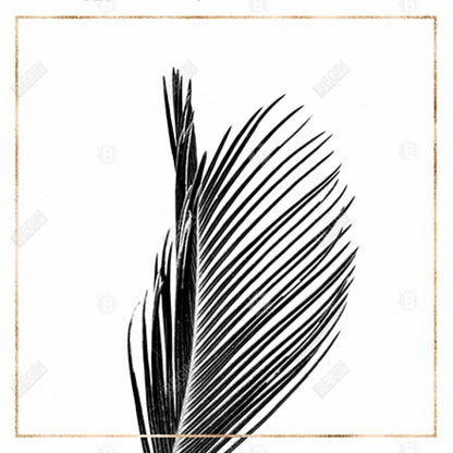 Areca Palm Gold Line Canvas - Botanical Living Room Decor