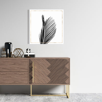Areca Palm Gold Line Canvas - Botanical Living Room Decor