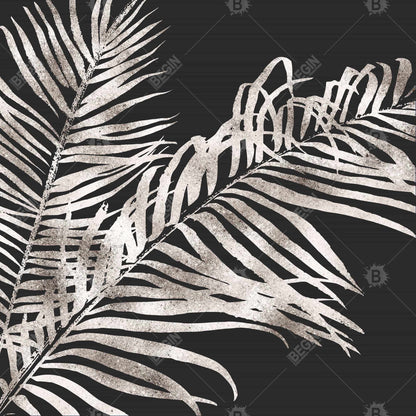 Tropical Gold Leaves Exotic Botanical Canvas | Home Decor Art