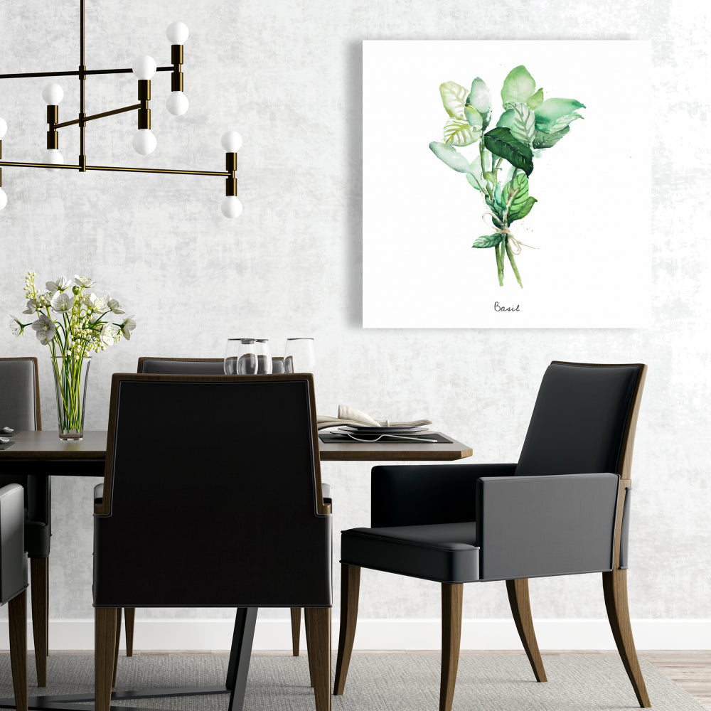 Tied Up Basil Leaves Bundle Canvas | Home Decor Art