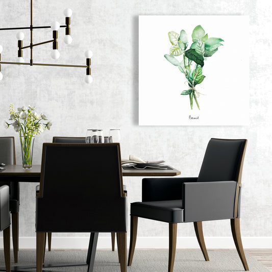 Tied Up Basil Leaves Bundle Canvas | Home Decor Art