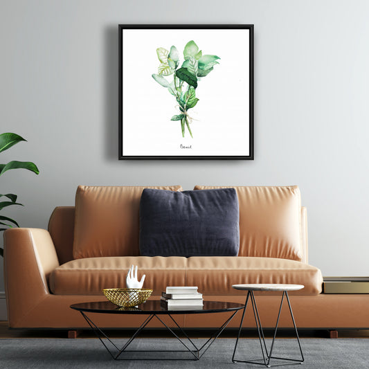 Toile « Feuilles de basilic attachées » | Décoration murale
