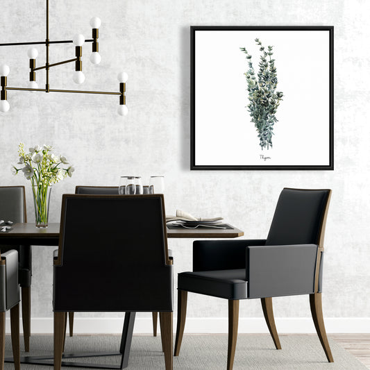 Toile encadrée « Feuilles de thym » | Décoration murale