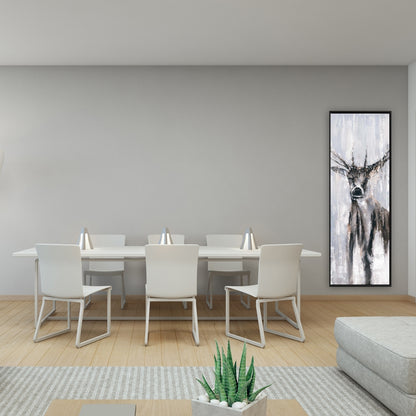Toile encadrée « Cerf abstrait hivernal » | Décoration d'intérieur et de chambre