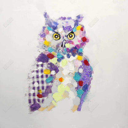 Textured Abstract Owl Canvas | Bird Art for Home Decor