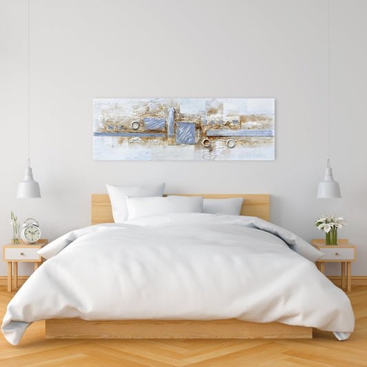 Abstract Circles & Squares Canvas | Industrial Bedroom Decor